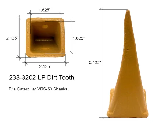 Miniatura 2 de Mini excavadora cubo largo mugre dentado, 238-3202 LP, se adapta a CAT VRS-50 (1)
