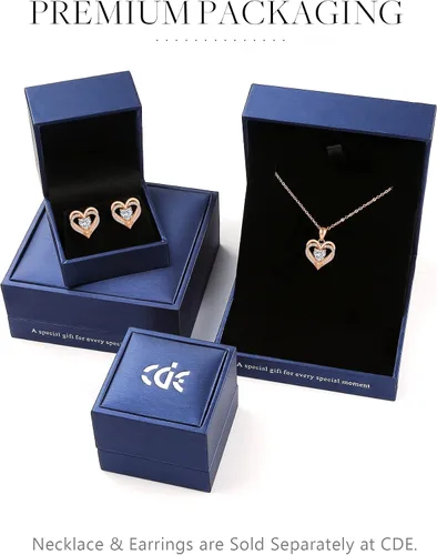 Miniatura 7 de CDE Collares de corazón para mujer, plata esterlina 925, dije de piedra natal, aniversario, cumpleaños, Navidad, día de San Valentín, joyería