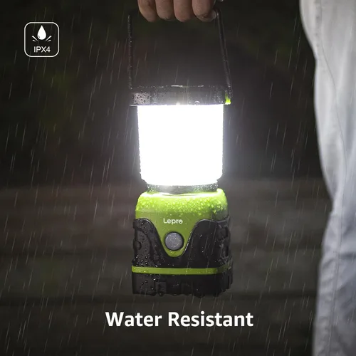 Miniatura 6 de Lepro Linterna LED de campamento de 1500 lúmenes, luz verde para tienda de campaña con 4 modos de luz, esenciales para camping, linterna impermeable