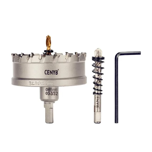 Miniatura 69 de 10 piezas (16-54 mm) Kit de sierra perforadora de carburo TCT para metales duros. Incluye 2 brocas de titanio, 1 broca piloto escalonada y 2 llaves