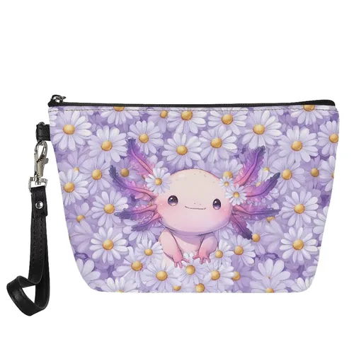 Miniatura 6 de FOR U DESIGNS Bolsa de maquillaje de leopardo y fresa para amantes de Capybara para niñas, con cremallera, organizador de bolsas de maquillaje