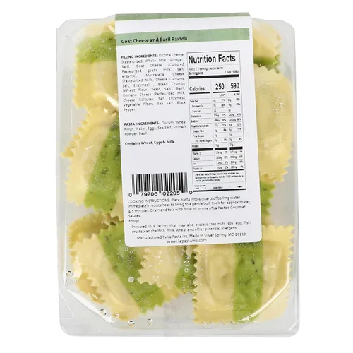 Miniatura 2 de Ravioles de queso de cabra y albahaca La Pasta (caja de 8)