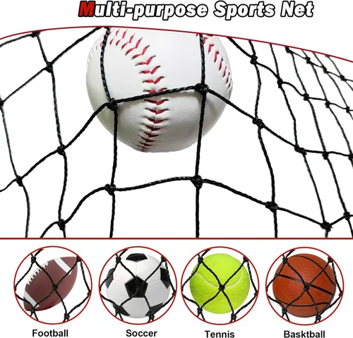 Miniatura 6 de Red de jaula de bateo de béisbol y sóftbol con receptor realista, solo red, red de jaula de bateo para práctica en el patio trasero, red deportiva