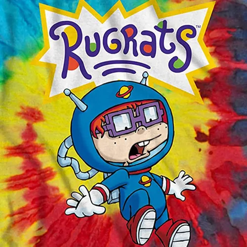 Miniatura 2 de Nickelodeon Camisa clásica Rewind para hombre - Rugrats, Ren & Stimpy y Hey Arnold Tie Dye