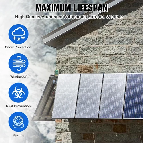 Miniatura 7 de ECO-WORTHY Soportes de montaje para paneles solares mejorados de 45 pulgadas, con patas de inclinación plegables, adecuados para 2 piezas de paneles