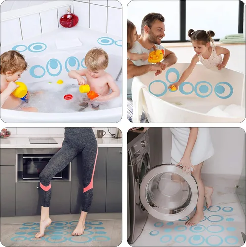 Miniatura 7 de Tenare 45 calcomanías antideslizantes para bañera para adultos, adhesivos antideslizantes para peldaños de baño, calcomanías ovaladas para tracción