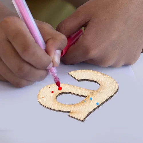 Miniatura 2 de HOMSFOU Letras de madera del alfabeto en minúsculas sin terminar letras artesanales de madera de 1.96 x 1.18 pulgadas, decoración de letras