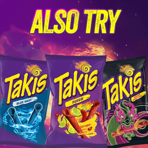 Miniatura 7 de Takis Intense Nacho - Bolsa tamaño Fiesta de 17 onzas, con sabor a queso, no picante, chips de tortilla enrollados