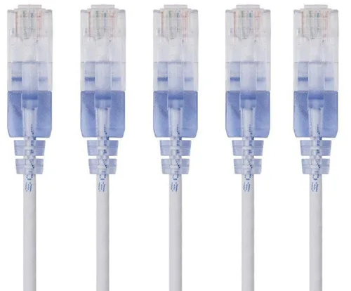 Miniatura 25 de Monoprice Cat6A - Cable de conexión Ethernet de 6 pulgadas, negro, UTP, 30 AWG, 10G, cable de cobre puro desnudo, sin enganche, RJ45, serie SlimRun