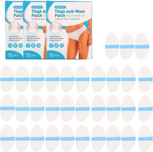 30 almohadillas antifricción para muslos, parche antirozaduras, parche antidesgaste para muslos, cinta corporal para muslos para mujer, almohadillas
