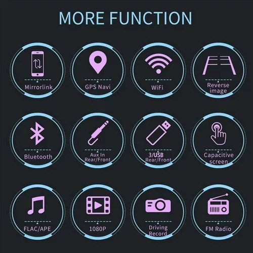 Miniatura 6 de Radio de coche 1 DIN MP5 reproductor de 7 pulgadas Bluetooth HD GPS pantalla retráctil USB iOS Android 8.1 navegación cámara de visión trasera