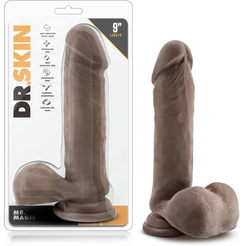 Blush Dr. Skin: Mr. Magic Huge Consolador de 9 pulgadas ~ Consolador texturizado de 2 pulgadas de ancho con bolas ~ Compatible con correa de ventosa