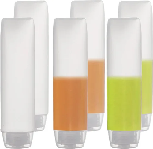 OTO Paquete de 6 botellas de plástico de tamaño de viaje para líquidos, 1.0 fl oz/1 onza líquida, aprobados por la TSA para maquillaje, artículos de