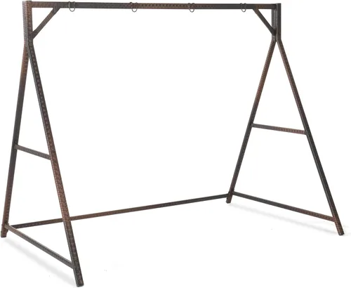 Miniatura 8 de VINGLI Soporte de columpio de ratán de 7 pies, marco de columpio para patio, 1200 libras, para exteriores, patio, jardín, color negro
