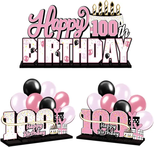 Miniatura 62 de LINGTEER Feliz 10º Cumpleaños Juego de Centros de Mesa de Acrílico Azul para Mesa - Brindemos por Diez Años Decoraciones de Regalo de Fiesta de 10º