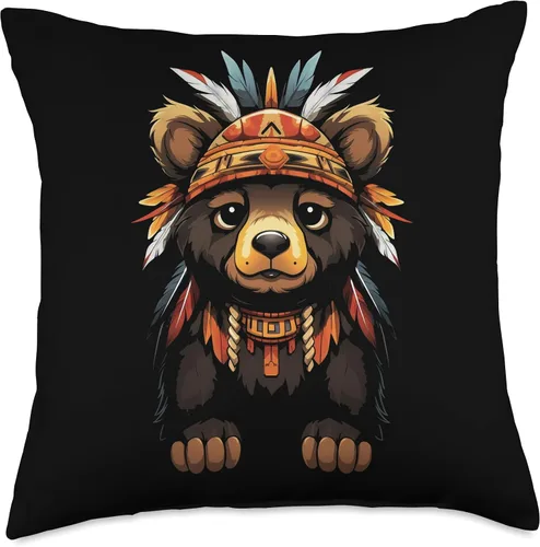 Miniatura 5 de Native American Day American Indian Pride Cojín de oso indígena indígena nativo americano, diseño de artes tribales, 16 x 16 pulgadas, multicolor