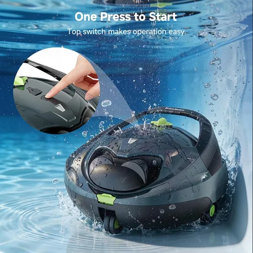 Miniatura 14 de Pooloob Aspirador robótico para piscina con filtración de triple capa y boya flotante, para mantenimiento diario regular, limpieza de piso plano