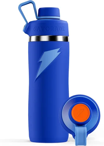 Miniatura 22 de Gatorade 'Overtime' - Botella de agua de acero inoxidable de 22 onzas, tapa con popote, color azul Azul claro
