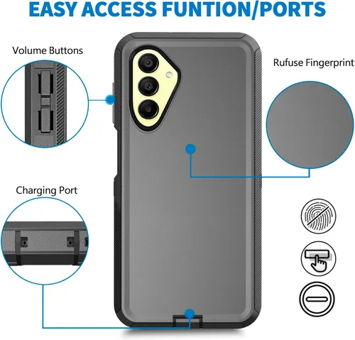 Miniatura 5 de Defender Funda para Samsung Galaxy A17 5G, resistente a prueba de golpes, a prueba de polvo, 3 en 1, funda protectora resistente para Galaxy A17 5G