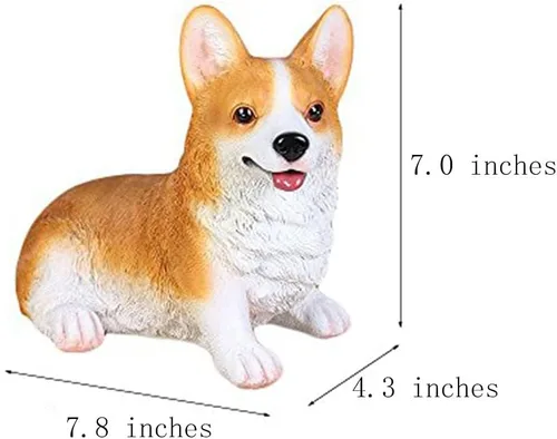 Miniatura 5 de WAIT FLY Precioso Corgi postrado perro en forma de hucha de resina Banco de monedas Decoración del hogar