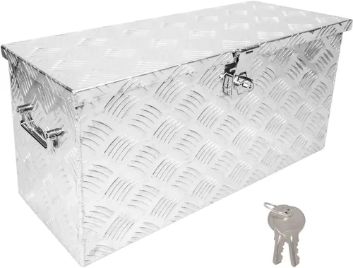 Miniatura 14 de Caja de herramientas de 24 pulgadas, caja plana para camioneta, organizador de almacenamiento para RV, caja de herramientas para camión con asa