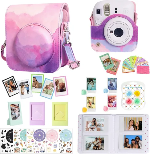 Miniatura 9 de CAIYOULE Accesorios para cámara Fuji Instax Mini 12, paquete de accesorios que incluye estuche de PU para la cámara 12, mini álbum de fotos, marcos