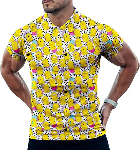 Miniatura 4 de Camisas de golf para hombre, ajuste seco, clásico, gafas de sol, pato, de goma, manga corta, atuendo casual