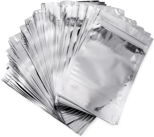 Miniatura 11 de Ellbest 100 bolsas de plástico resellables de aluminio Mylar de aluminio, bolsas de almacenamiento plateadas, bolsas de almacenamiento herméticas