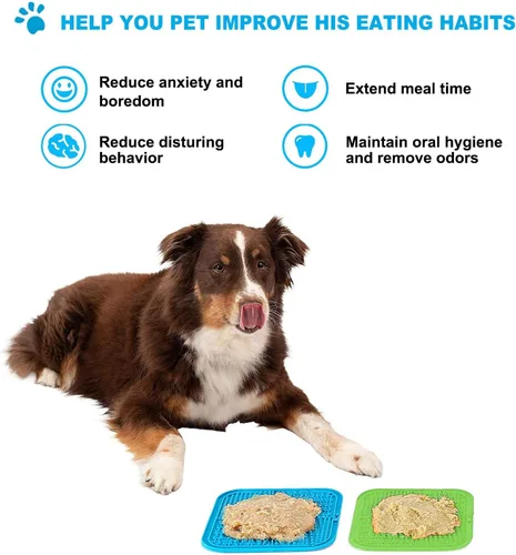 Miniatura 5 de Lesipee Alfombrilla para lamer perros y gatos, paquete de 2, patada para lamer de alimentador lento, juguetes para perros para aliviar la ansiedad