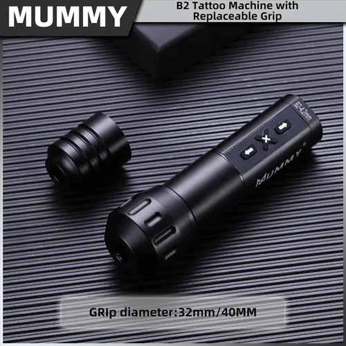 Miniatura 6 de Mummy Kit de máquina de bolígrafo de tatuaje rotativo con agarre de tatuaje extra de 1.575 in y batería extra para tatuaje, motor sin núcleo