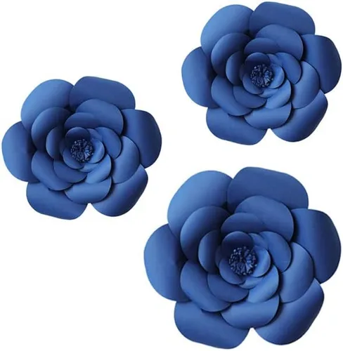 Miniatura 13 de N/C 3 piezas de flores de papel para fiesta, flores de papel para fondo de boda, decoración DIY hecha a mano para fondo de boda, decoración de pared