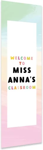 Miniatura 28 de Andaz Press Letrero de bienvenida vertical personalizado para el aula de 13 x 47 pulgadas para profesores, letreros de puerta de aula, letrero