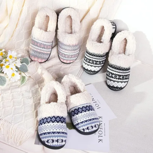 Miniatura 8 de Evshine Pantuflas mullidas de espuma viscoelástica con parte trasera cerrada para mujer, con forro polar, para interiores y exteriores