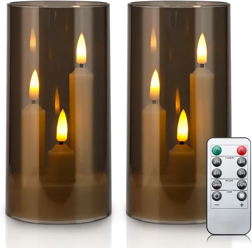Miniatura 13 de Enido 24 piezas de velas LED sin llama con control remoto y temporizador, impermeables para exteriores, luces eléctricas parpadeantes y cálidas