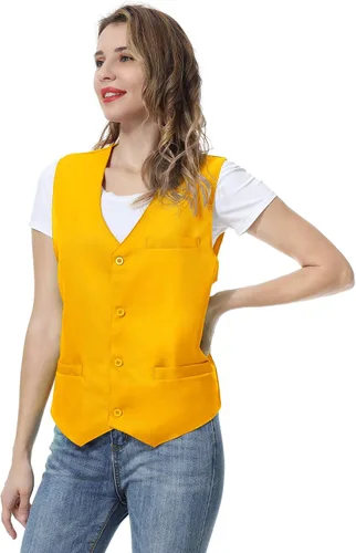 Miniatura 2 de TOPTIE Chaleco unisex con botones para uniforme de trabajo
