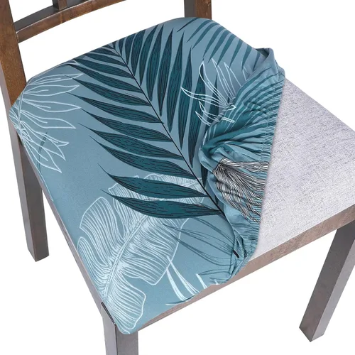 Miniatura 8 de SearchI Fundas de Asiento para Sillas de Comedor Elásticas con Estampado Juego de 6 Fundas de Asiento de Silla, Protector de Cojín de Silla Tapizada