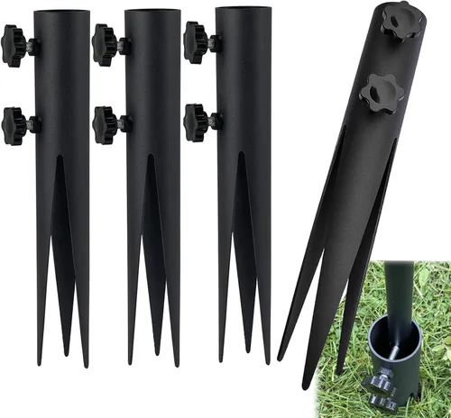 4 estacas de acero para antorchas, estacas de jardín para luces al aire libre, estacas de repuesto de metal para luces solares y antorchas de llama
