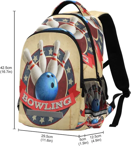 Miniatura 3 de Mochila escolar para laptop, mochila casual para adolescentes, niñas, mujeres, niños, hombres, universidad, viajes, Bola de bolos, Mochilas Daypack