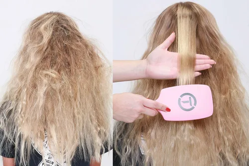 Miniatura 2 de Tion TION - Juego de cepillos profesionales para desenredar el cabello húmedo (negro y blanco) Puntas de bolas con infusión de iones negativos que