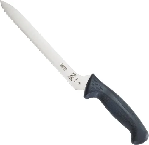 Miniatura 24 de Mercer Culinary M23880 Millennia Black Handle - Cuchillo para pan con mango negro, borde ondulado curvo de 10 pulgadas