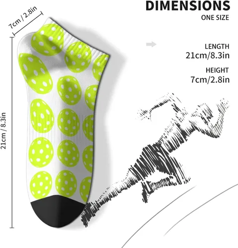 Miniatura 4 de devor Calcetines tobilleros de algodón para hombre, calcetines atléticos, lindos calcetines de pelleball, Blanco