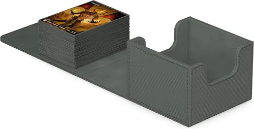Miniatura 32 de Ultimate Guard Sidewinder 100+, caja de cubierta para 100 tarjetas TCG de doble manga, gris, cierre magnético y forro interior de microfibra para un