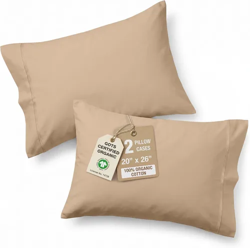 Miniatura 65 de Lane Linen - Juego de 2 fundas de almohada, 100% algodón orgánico puro, tamaño king, color amarillo claro/vainilla (20 x 36 pulgadas)