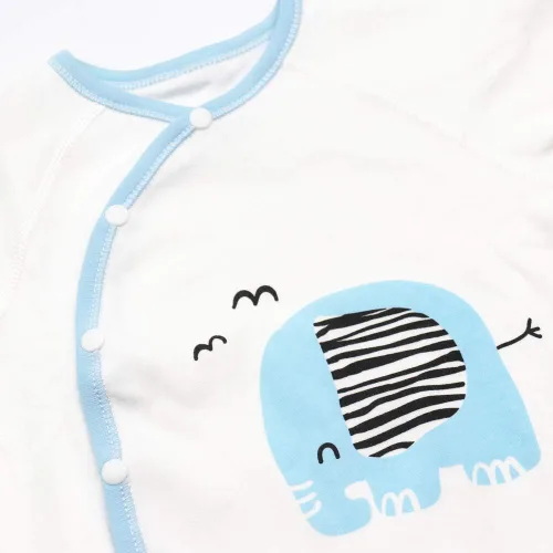 Miniatura 2 de COBROO Pijama unisex con pies de bebé para dormir y jugar, 100% algodón para bebés con mitones integrados de 0 a 3 meses