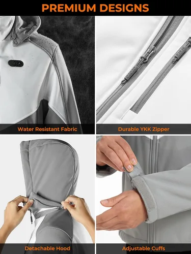 Miniatura 6 de ORORO Batería mejorada Chaqueta térmica de doble control para mujer con 5 zonas de calor, hasta 20 horas de calor