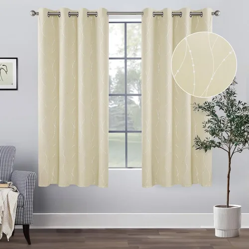 Miniatura 67 de BUHUA - Paneles de cortinas opacas para sala de estar, cortinas grises con aislamiento térmico, cortinas de ventana para dormitorio - 72 pulgadas