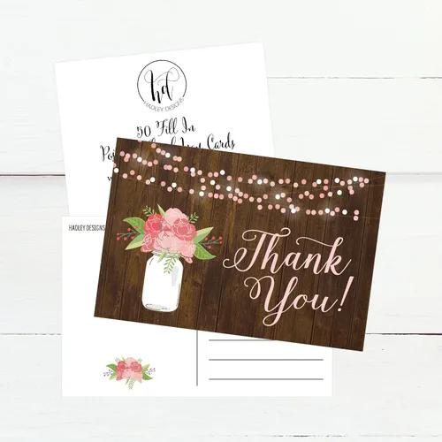Miniatura 4 de Hadley Designs - Moderna y bonita flor mate en blanco para tarjetas de agradecimiento para bodas, damas de honor, novia o baby shower, profesores