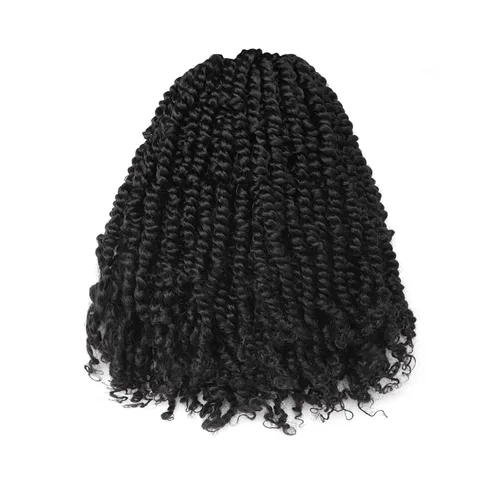 Miniatura 5 de ToyoTress Tiana Passion Twist Hair - Extensiones de cabello sintético pretrenzado de 10 pulgadas, 8 paquetes, trenzas de ganchillo pretrenzadas y 1b