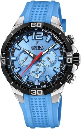 Festina 205238 - Reloj de bicicleta para hombre color azul correa Azul Patchwork Correa