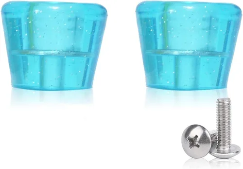Miniatura 2 de Tapones de goma PU para patinaje con ruedas, 1 par con tornillos Azul